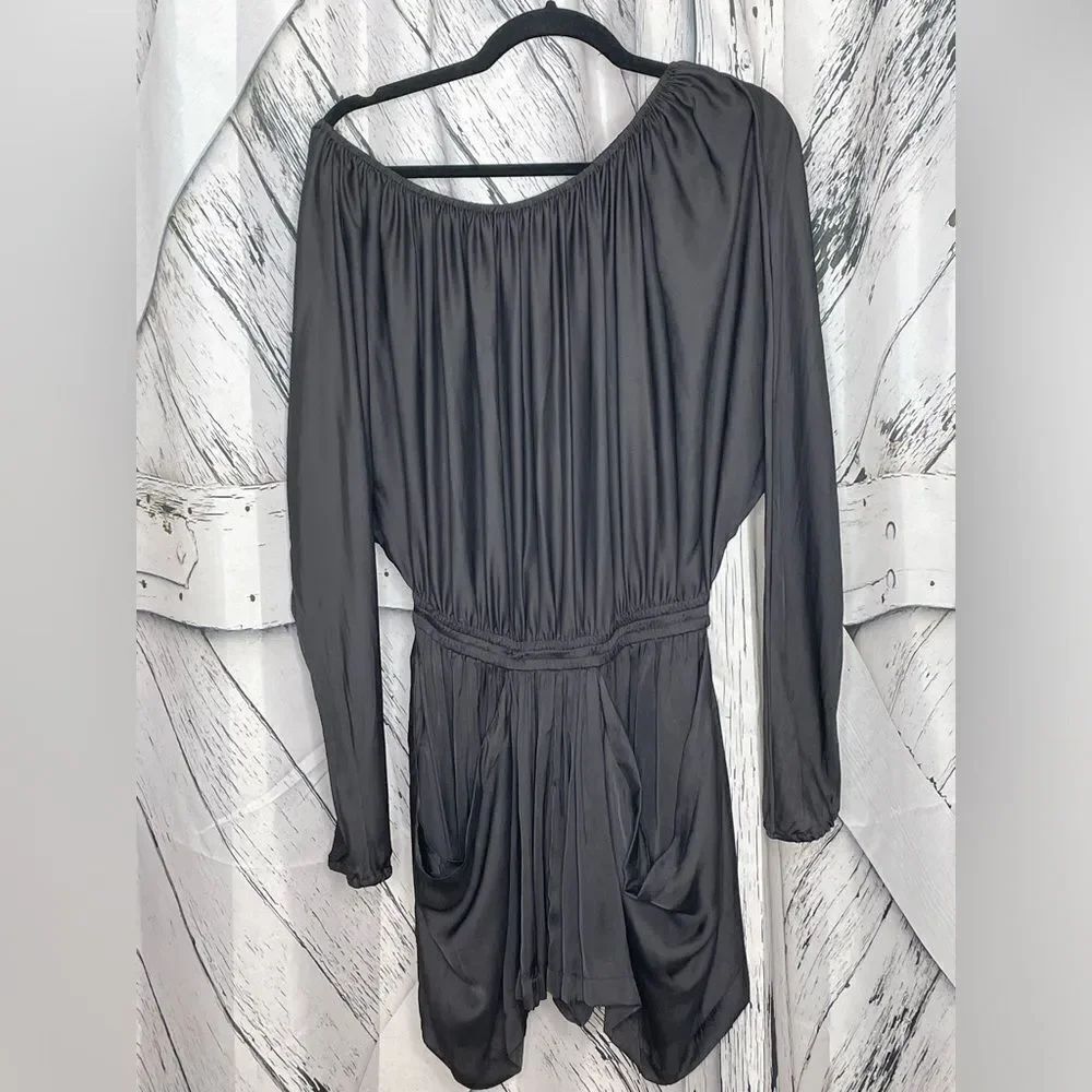 Alexander Wang black long sleeve romper silk Size 2